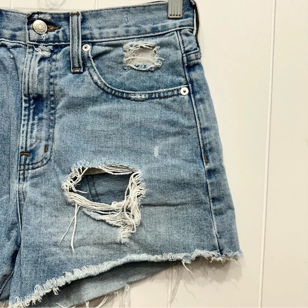 MADEWELL The Perfect Jean Short Distressed Ripped High Rise Cut Off Frayed Sz 24